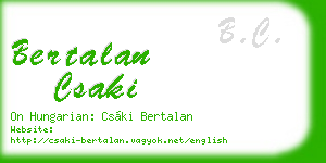 bertalan csaki business card