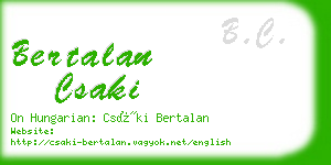 bertalan csaki business card